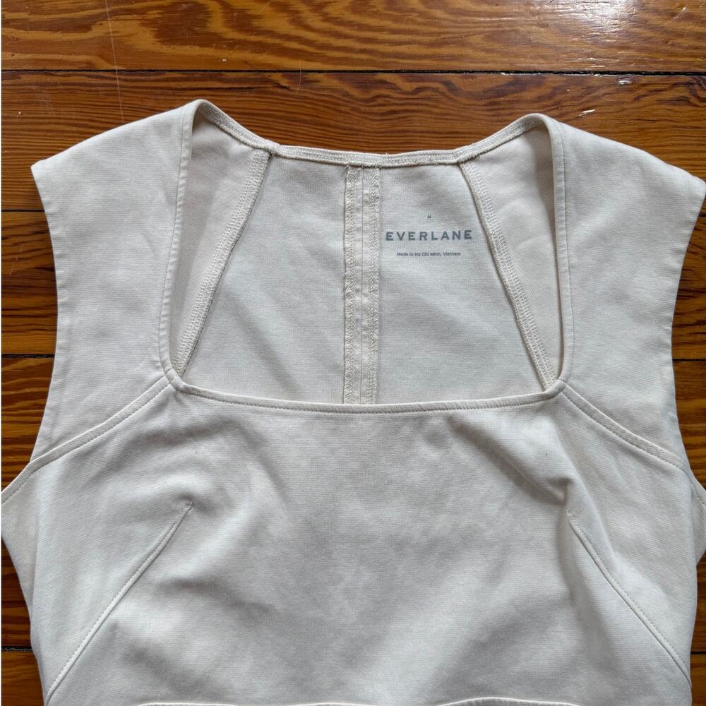 Everlane Cream Square-Neck Sleeveless Mini Dress – Size M - Picture 3 of 6